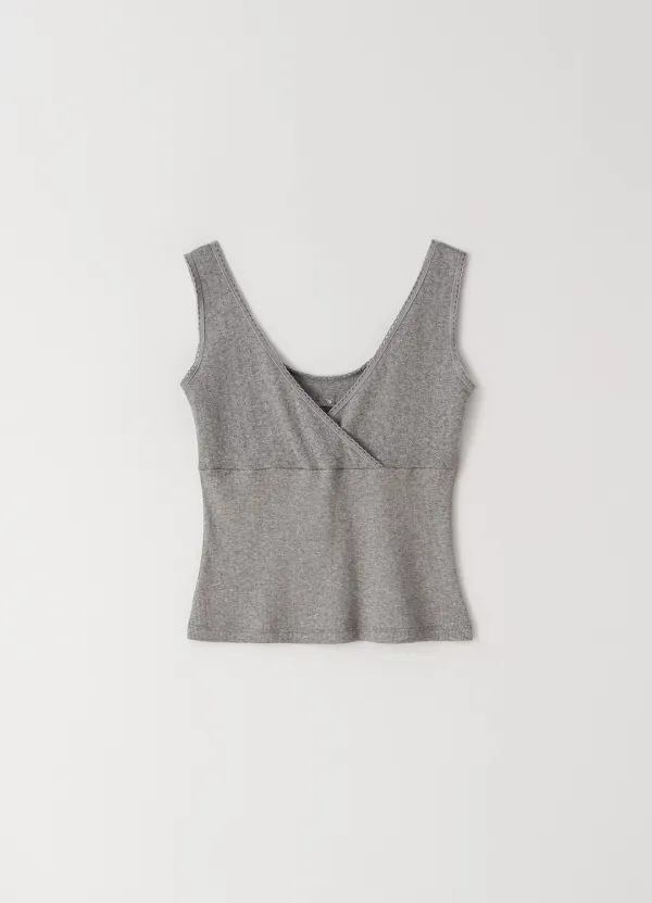 Need Eyelet Sleeveless(Melange Gray)