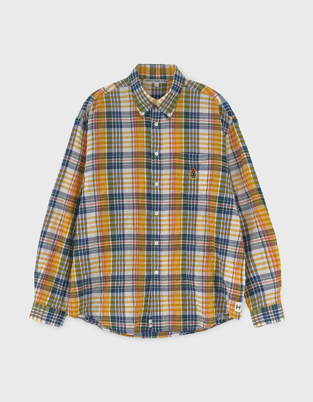 CREST MADRAS CHECKED SHIRT / Yellow-Navy