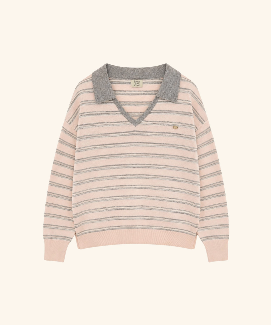 레터프롬문 Page Striped Rugby Knit (Pink) 상품 이미지 1