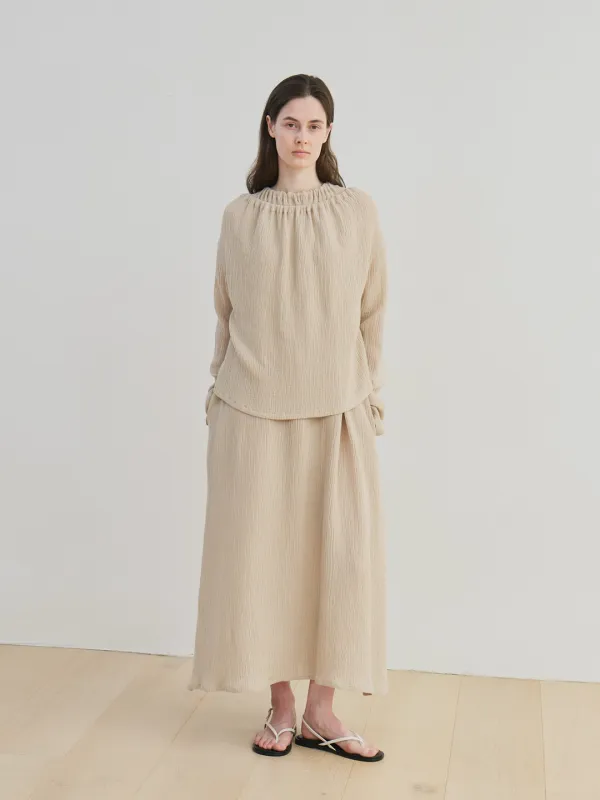 2way drawstring shirt (beige)