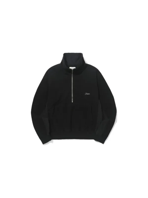 Fleece Panel Half-Zip Up Black_F263TS09