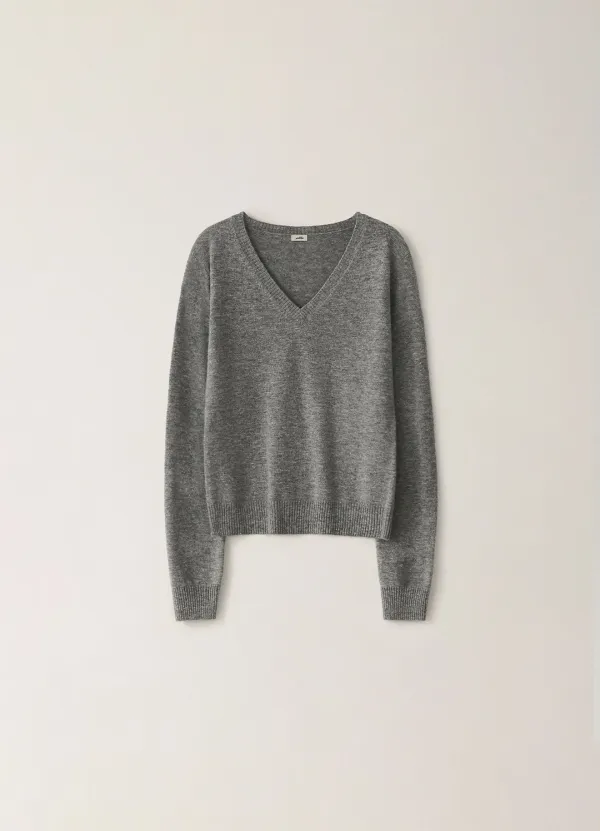 Base Slim V-neck Knit - Gray (10월 중순 순차배송)