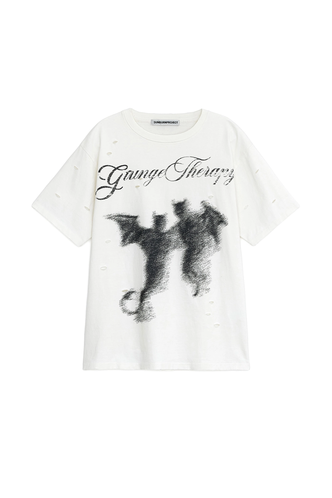 썬번프로젝트 DISTROYED DEVIL OVERFIT T-SHIRT, WHITE 상품 이미지 1