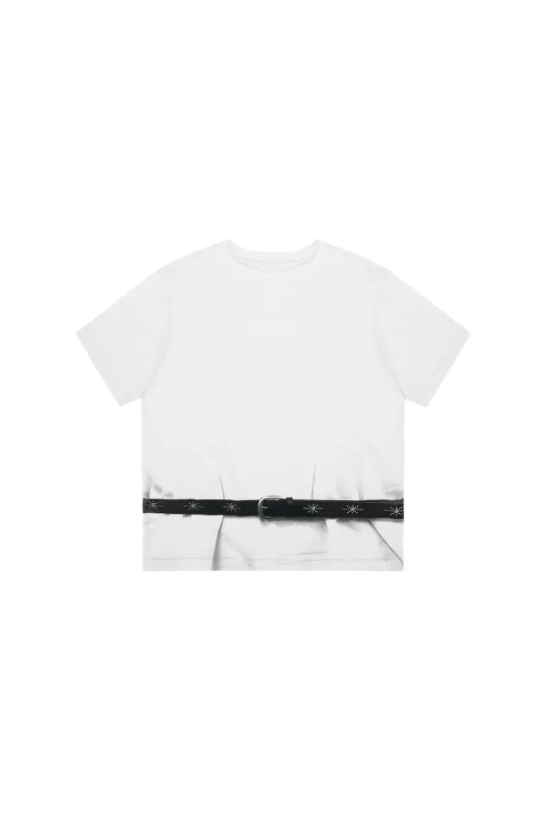 WESTERN STITCH BELT PRINTING TOP [WHITE]