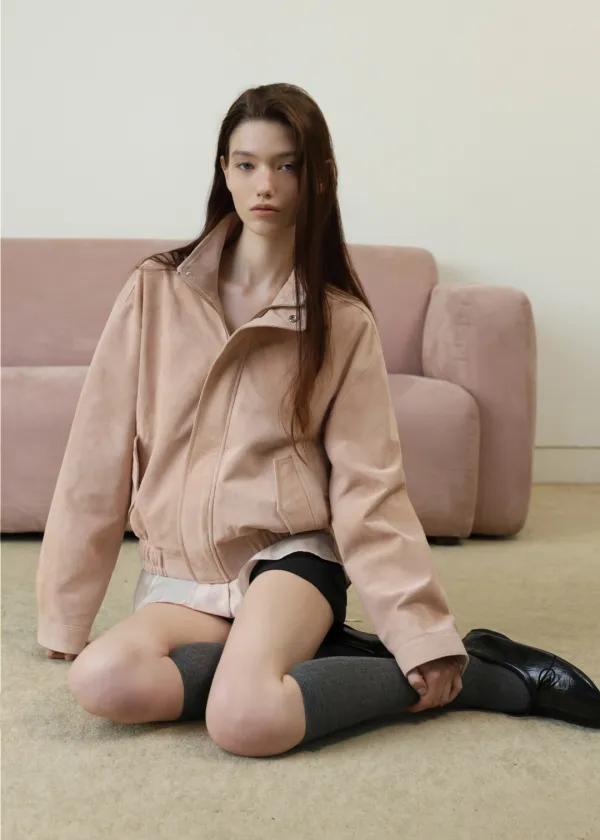 [4TH] Reden Suede Jacket(Pale Pink)