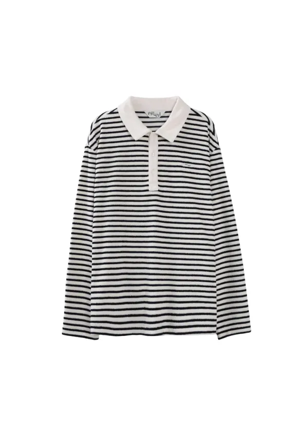 Mused Pier Collar T-shirts - Navy Basic