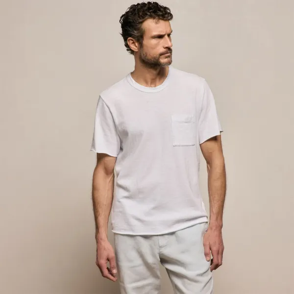 Slub Jersey Pocket Tee - White