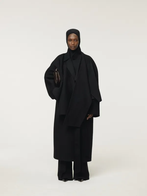 CLASSIC BELTED HANDMADE COAT (BLACK)