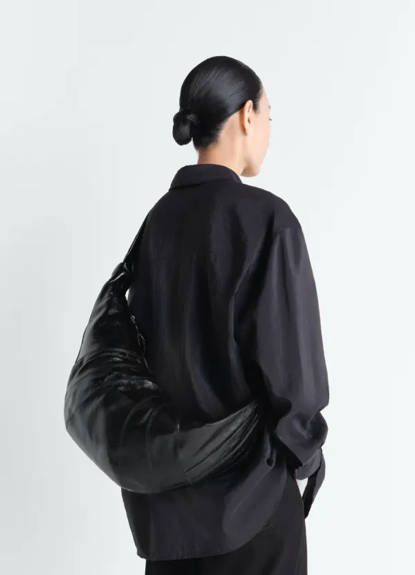 LARGE CROISSANT BAG IN COATED COTTON