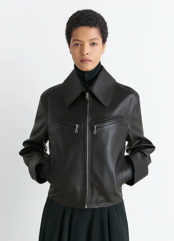 BOXY LEATHER BLOUSON IN LEATHER