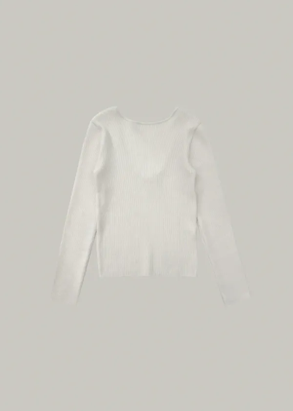 scoop neck ribbed knit