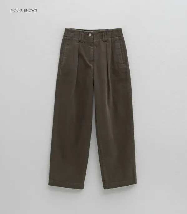 (PT-5604)HEAVY COTTON TUCK PANTS