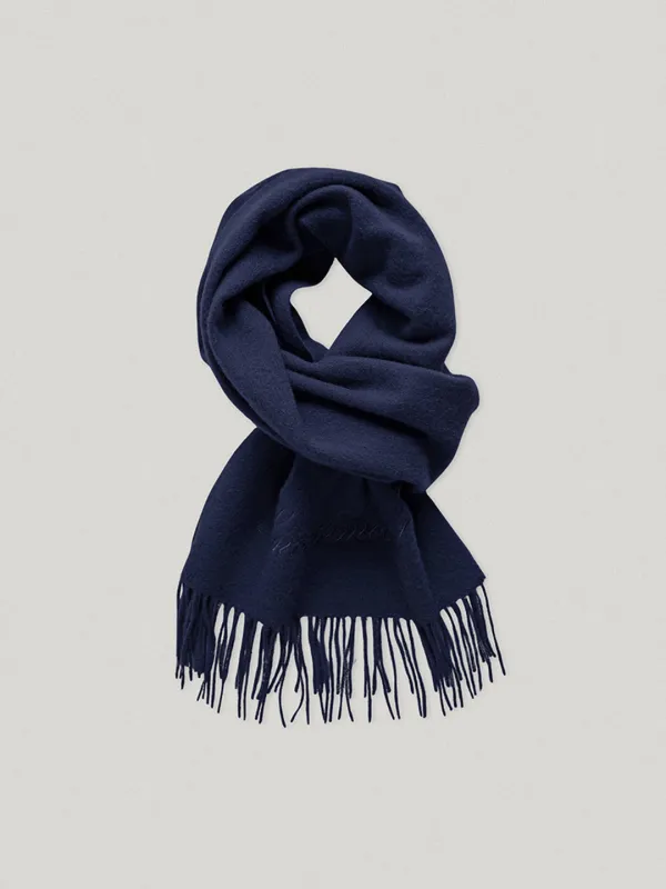 Navy Everett Wool Scarf (3rd)