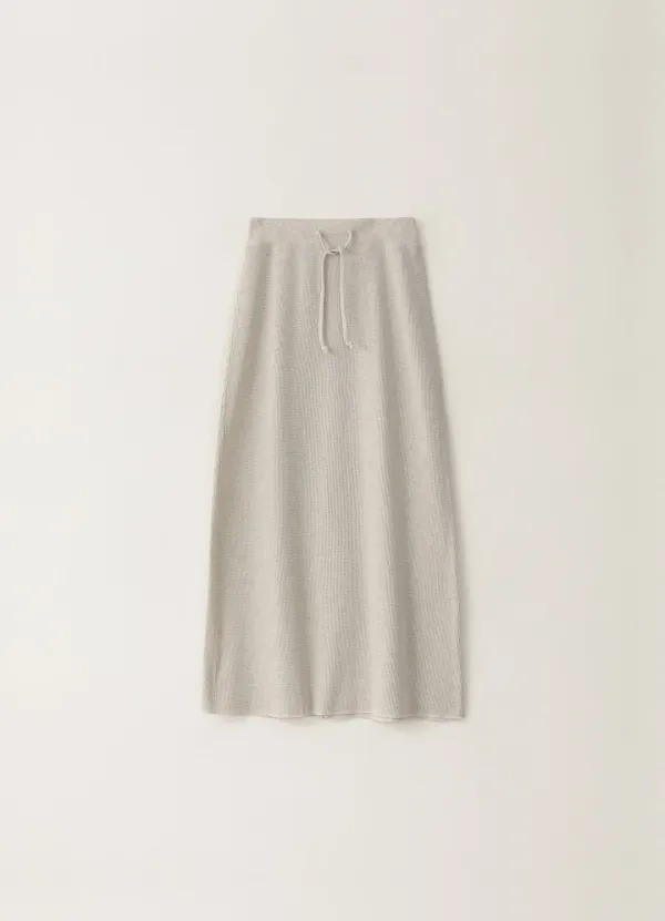 10TH / Waffle Maxi Skirt - Oatmeal (5월 말 순차배송)