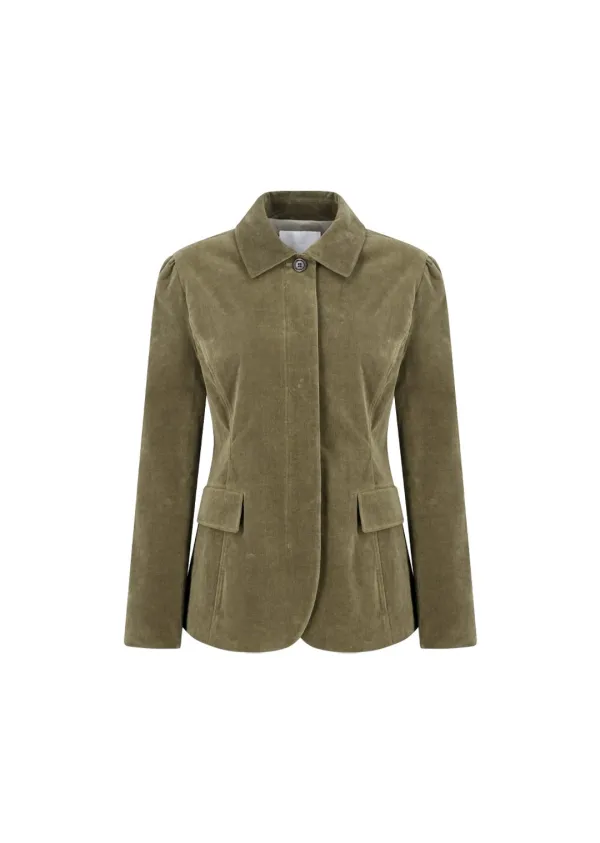 [1 size 예약주문] Velvet jacket, Khaki