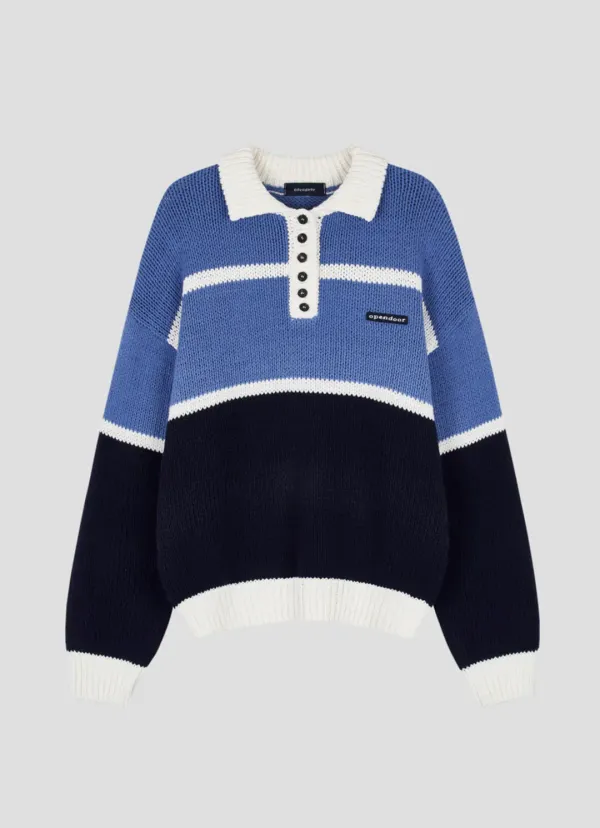 Color Block Knit Blue