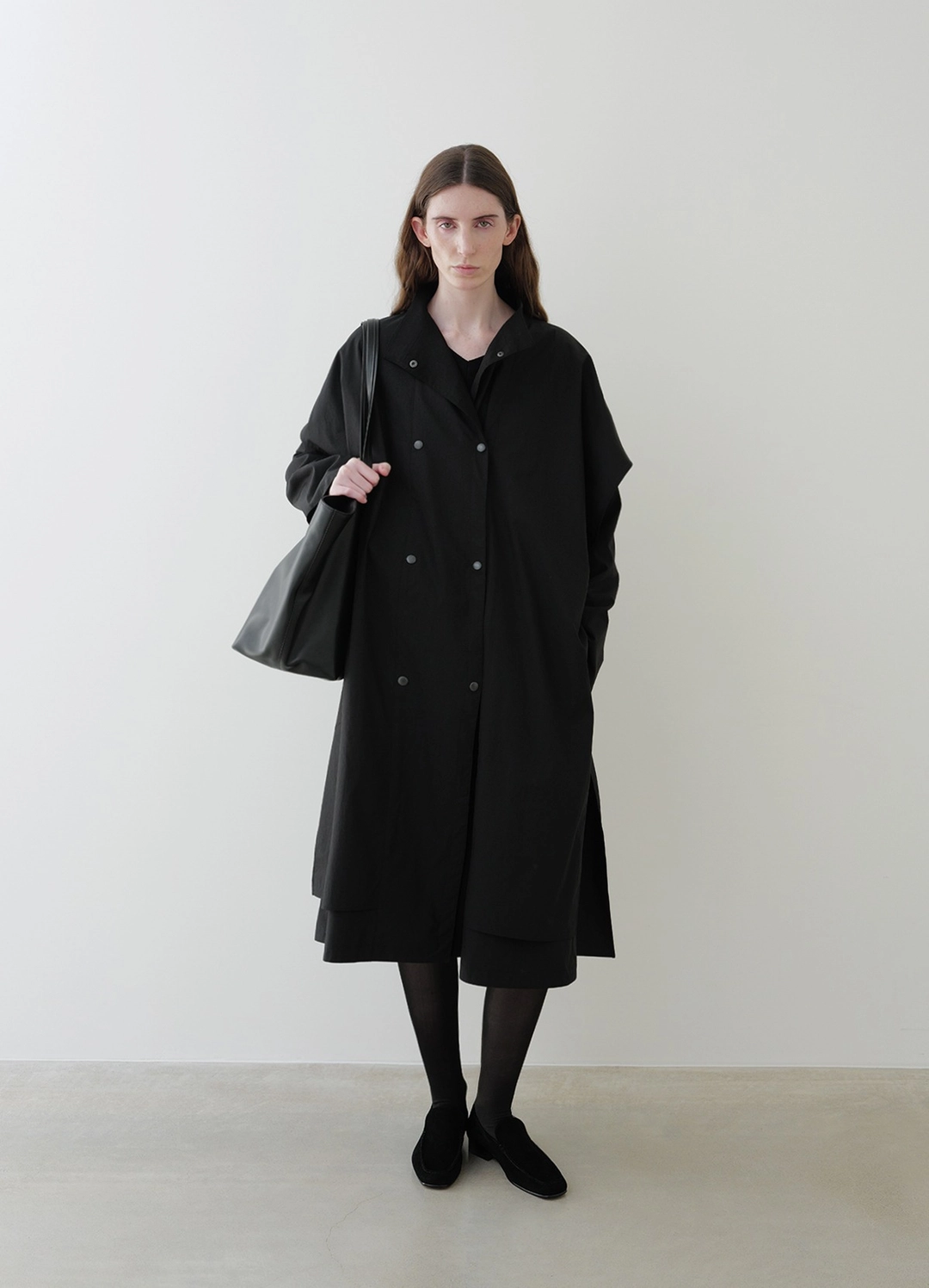 렉스핑거마르쉐 Cape Sleeve Long Coat / Black 상품 이미지 1