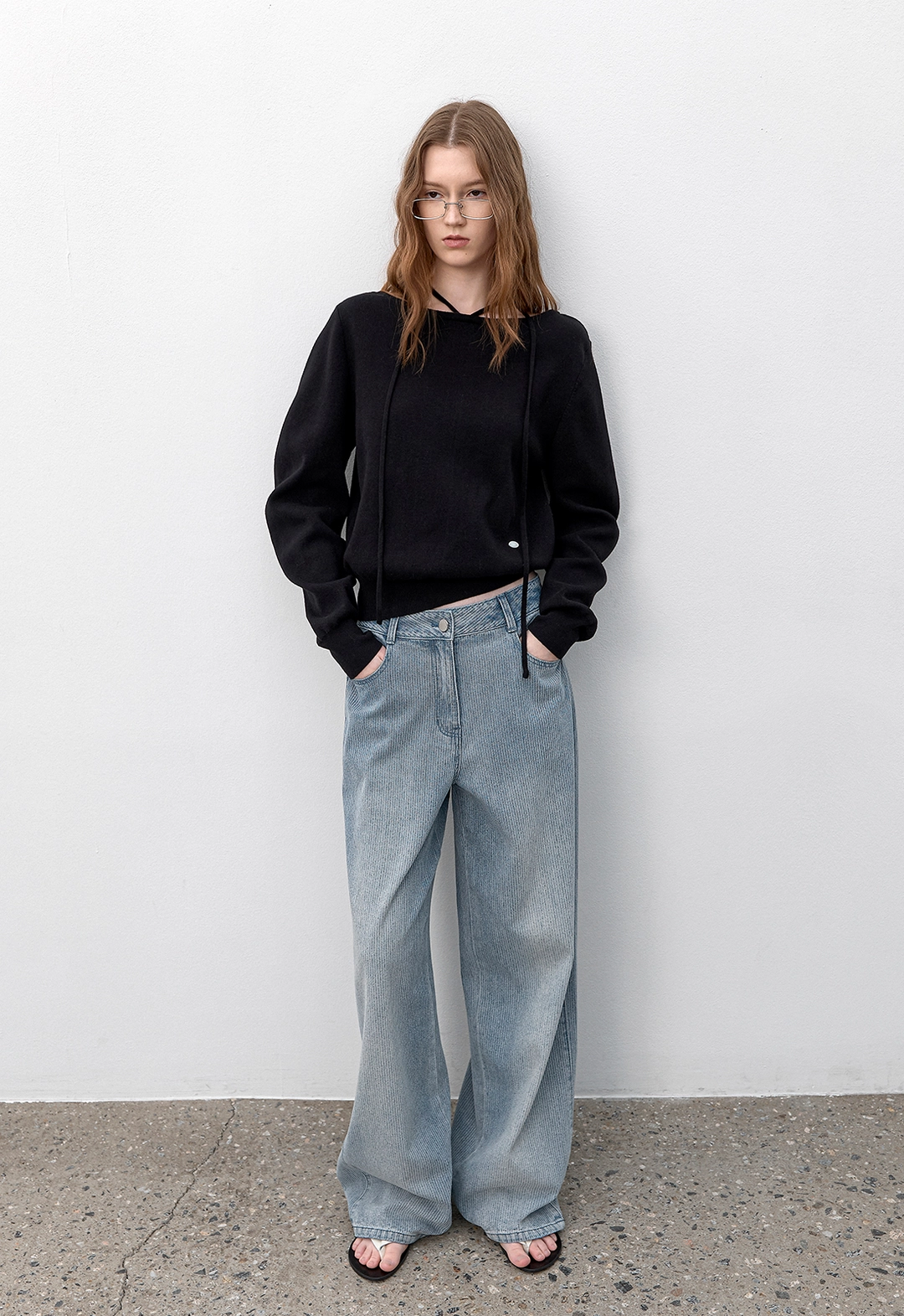 아뜰리에 나인 (Z-PT-5742)TEXTURED OVERFIT DENIM PANTS 상품 이미지 2