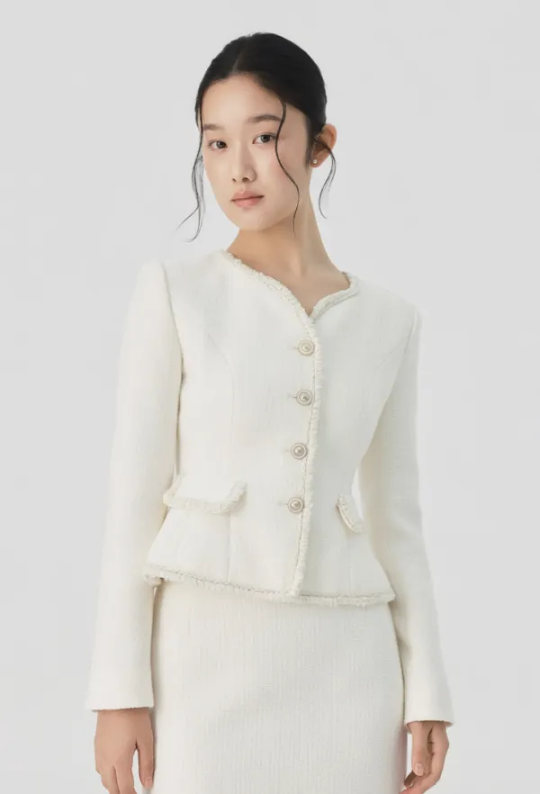 [9/28일 순차출고 예정] Lumiere Tweed Jacket (Ivory)
