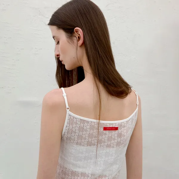 (T-7027)BACK LACE SLEEVELESS TEE