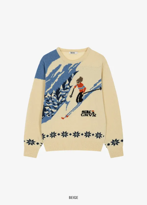 SKI PLAIN KNIT  [2COLOR]