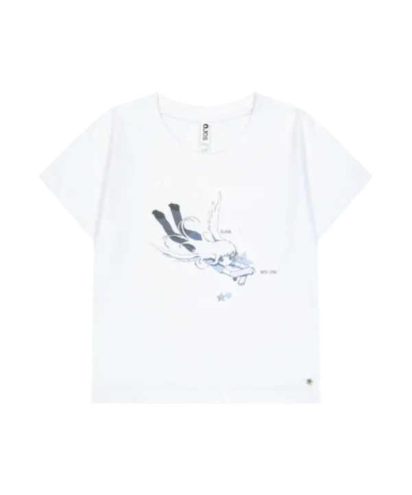 OJOS x NOITOW SHU Graphic Crop T-shirt / White