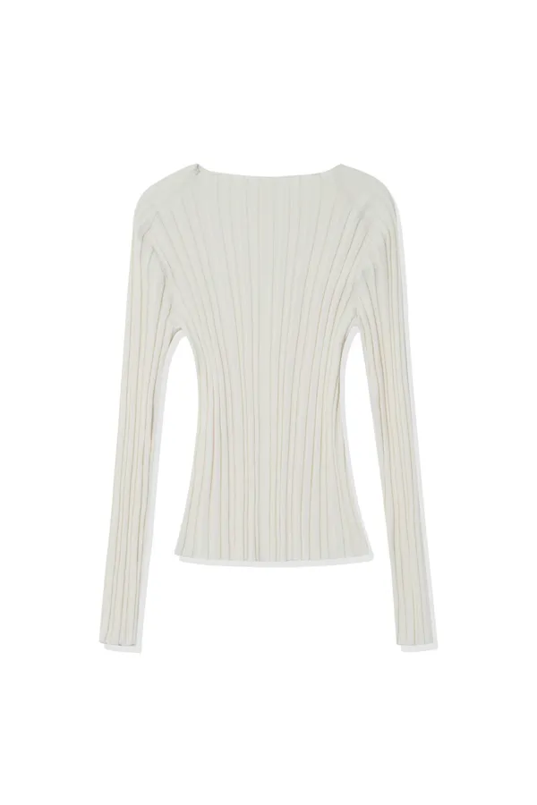 MILLIE KNIT MOCKNECK TOP [IVORY]