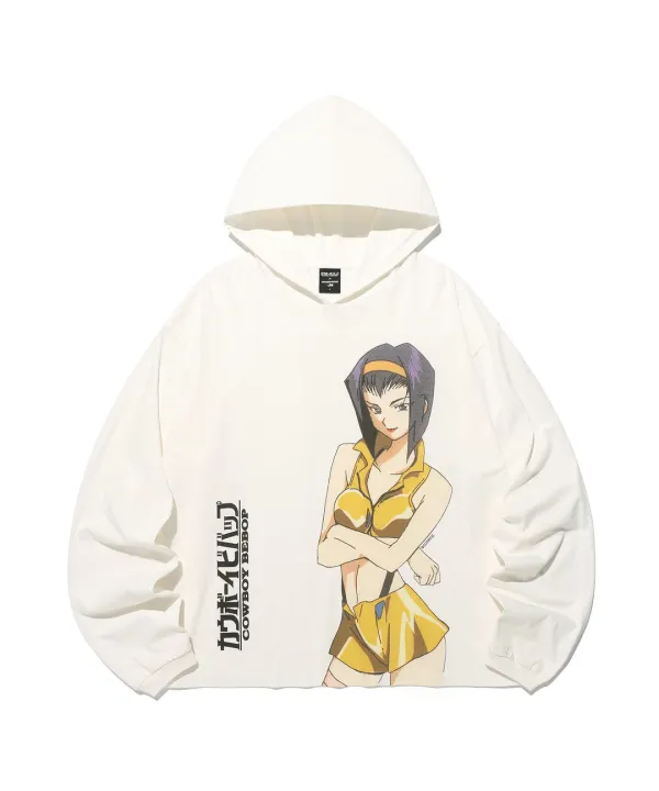 x cowboy bebop faye big big hooded ls tee[off white]