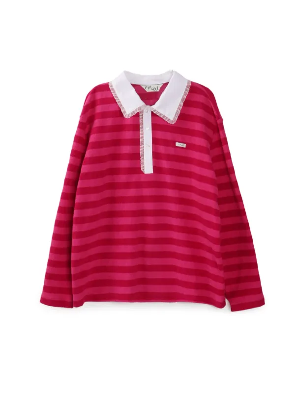 Mused Pier Collar T-shirts - Pink Frill