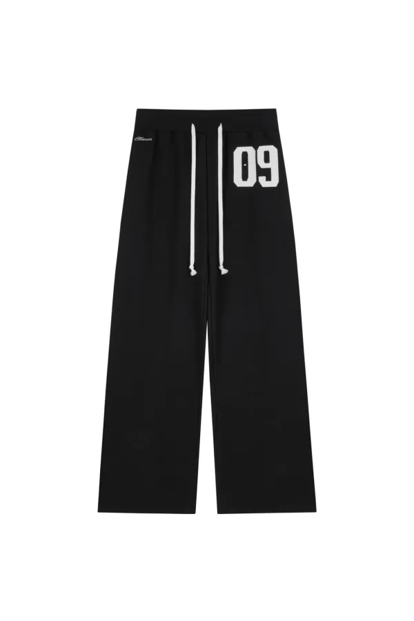 [gohee X kleesier] 09 Numbering straight pants, Black