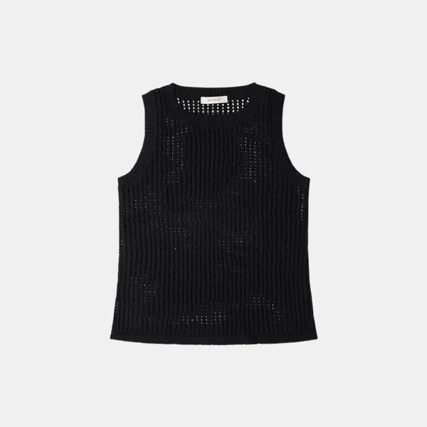 [리퍼브] SIKN2117 펀칭 니트 나시_Black