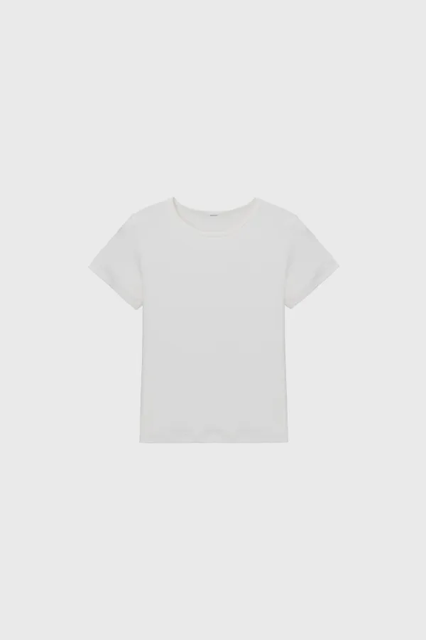Essential wool stretch t-shirt (ivory / light beige / dark gray)