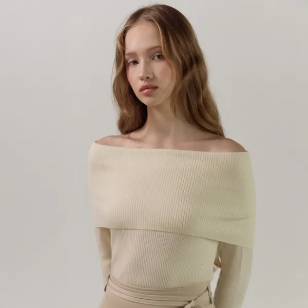 Fold Neck Knit TS_3Color