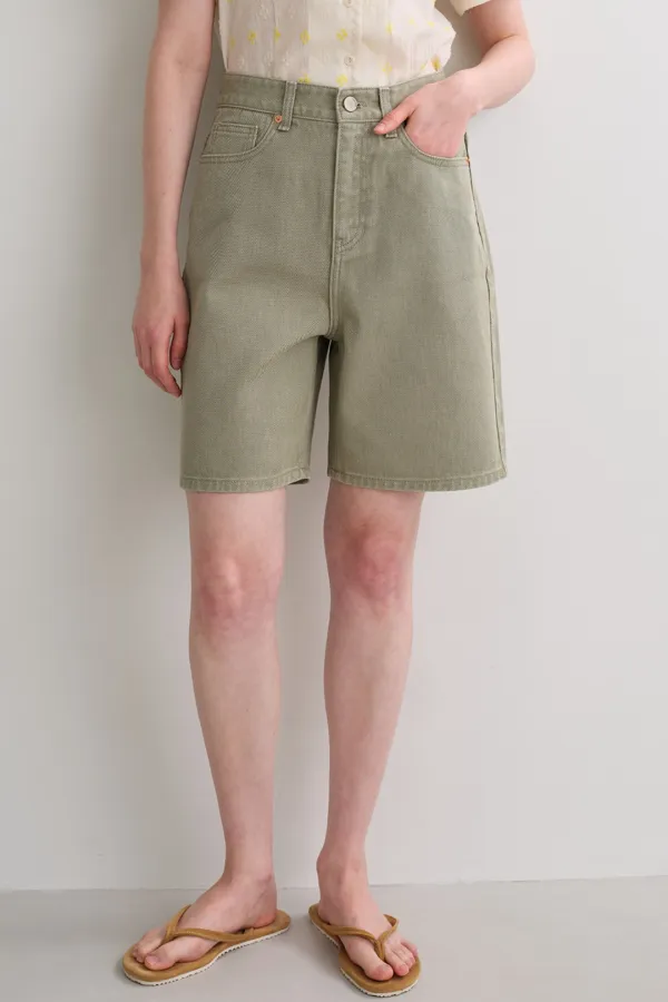 bermuda denim pants (vintage olive)