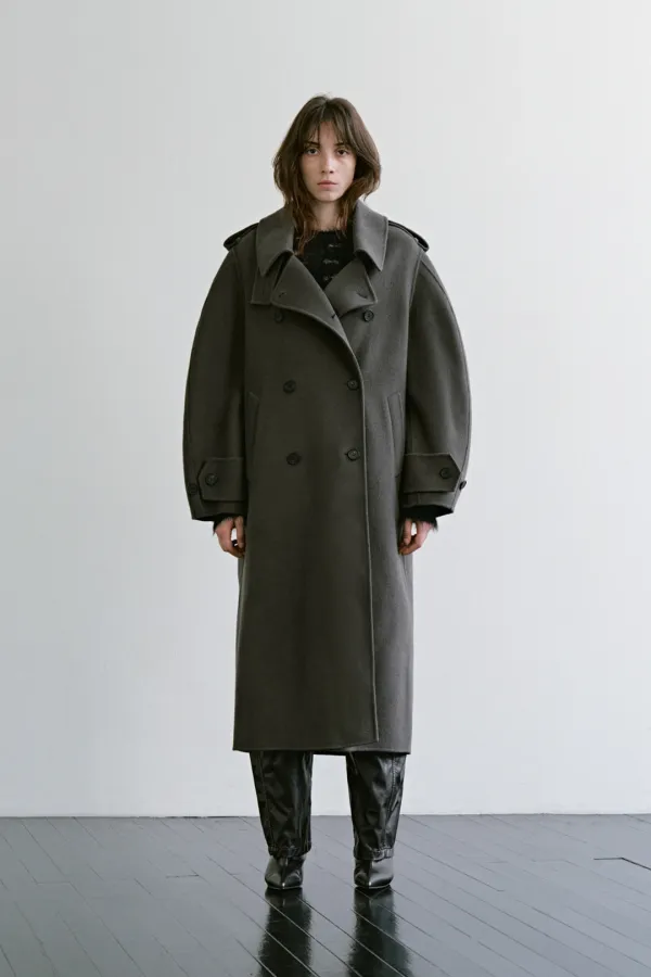 Volume-sleeve Handmade Coat [ Khaki ]