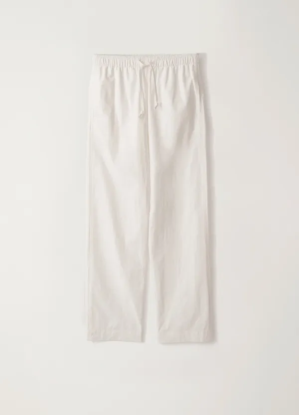 2ND / Cotton drawstring pants (White)