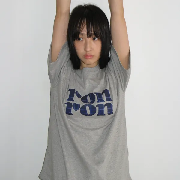 PATTERN LOGO BASIC FIT T SHIRT GREY