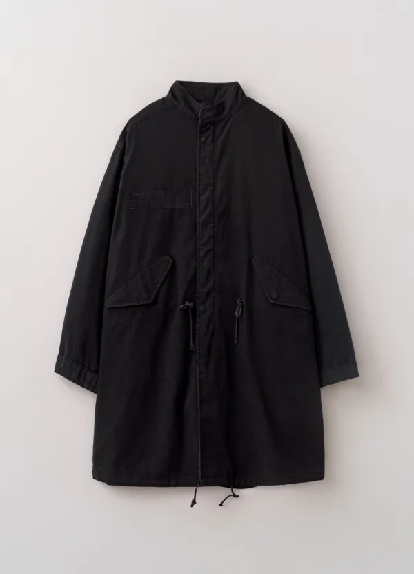 Washed Fishtail Parka (Black) Fabric from Japan