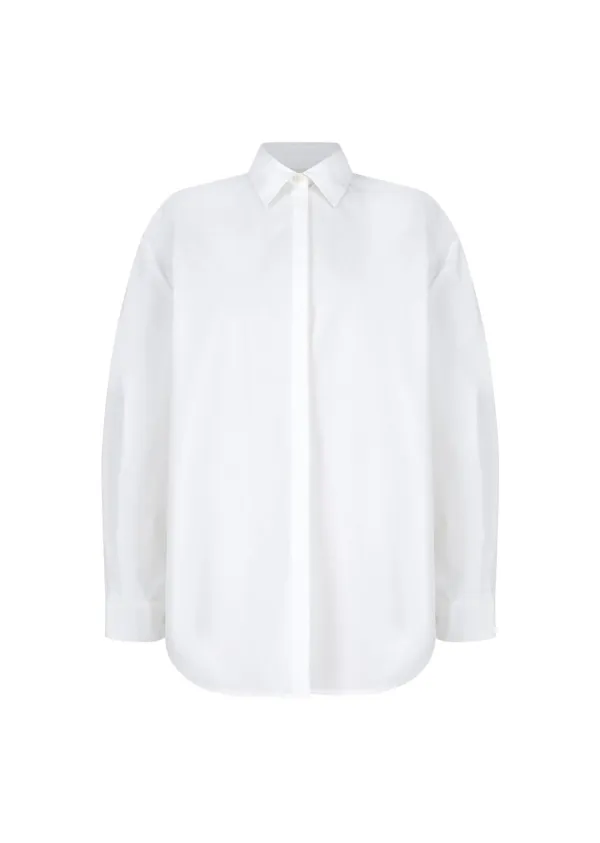 Basic oversized shirt, White