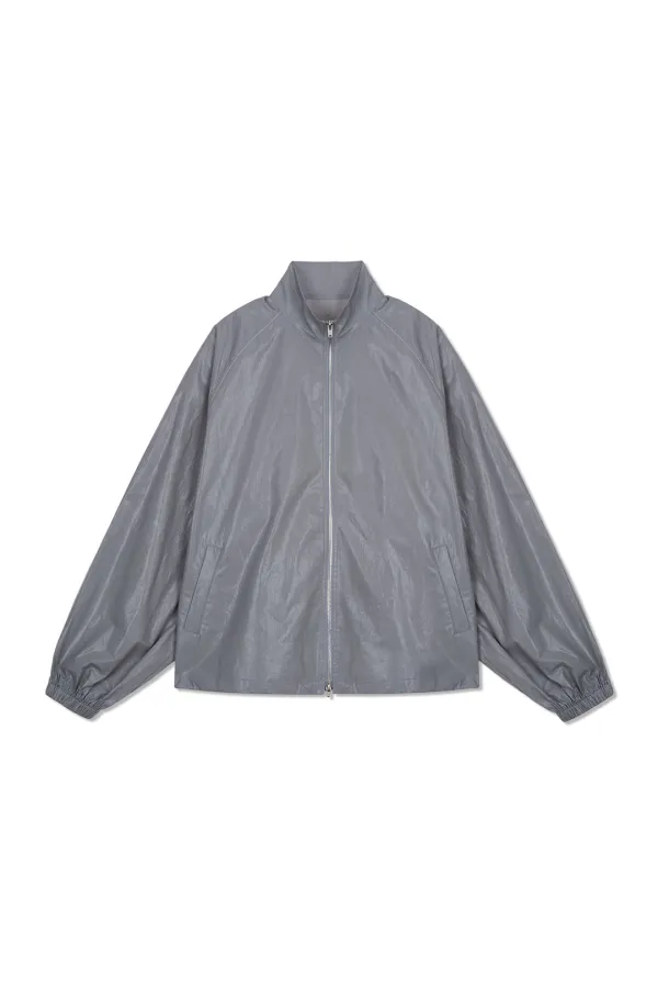 MATIN KIM LOGO COATING JUMPER IN DARK GREY