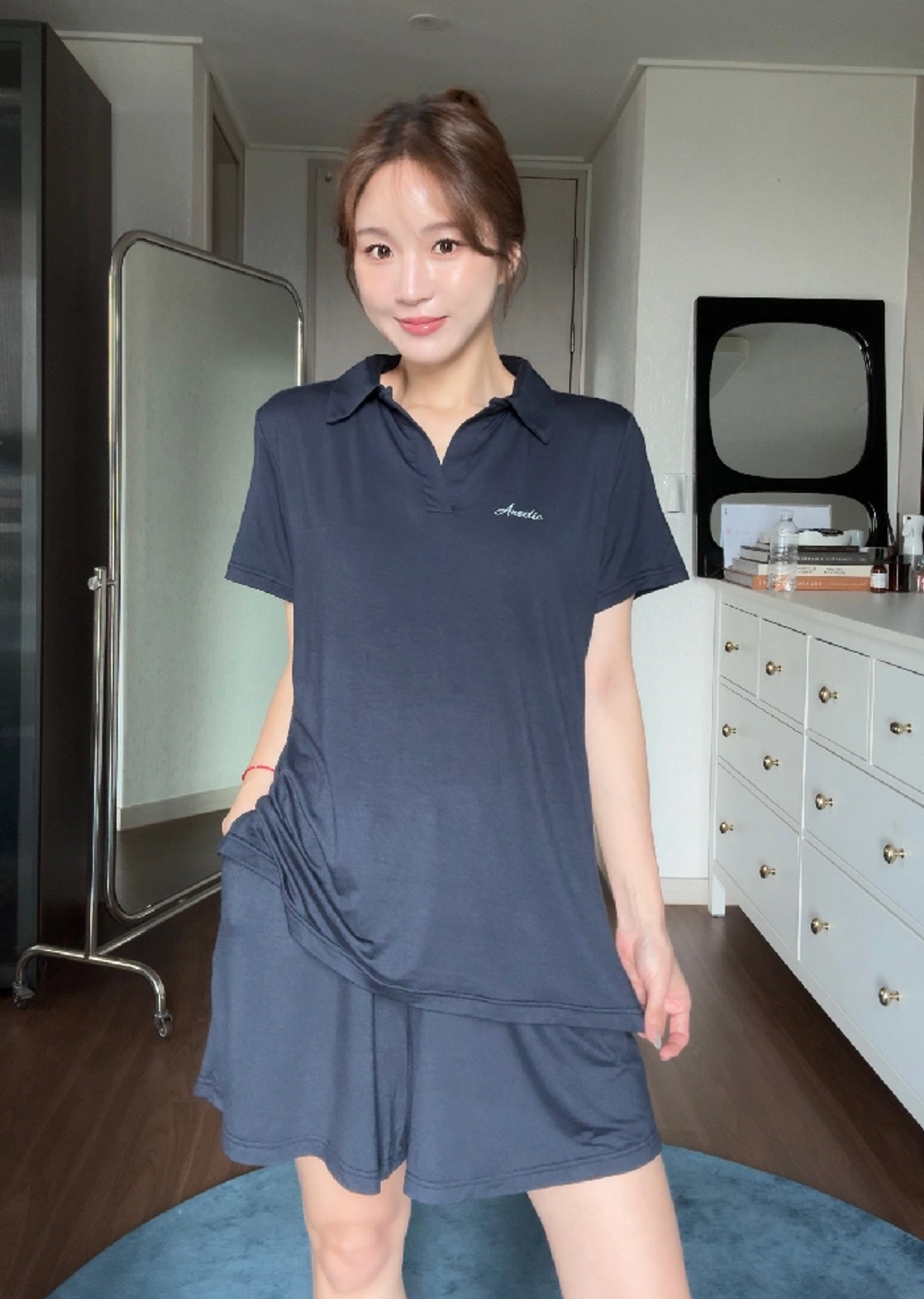 아노에틱 [플리에PICK]ANC SOFTLINE MODAL PAJAMA SET_MIDNIGHT BLUE 상품 이미지 3