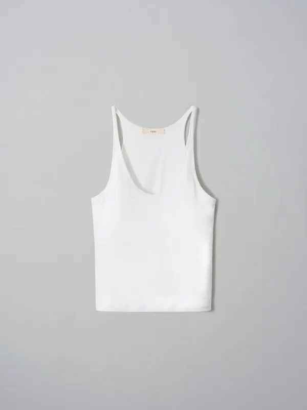 BASIC TANK TOP BY JAPANESE FABRIC [WHITE, DARK GREY]