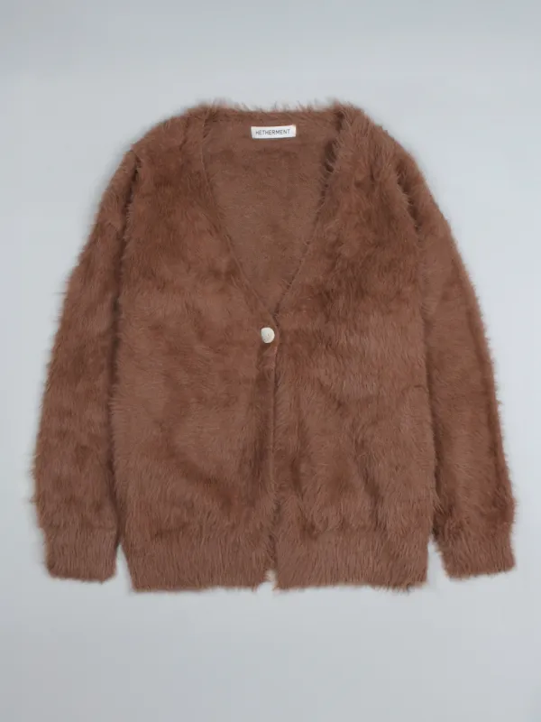 teddy pocket cardigan (effort brown)