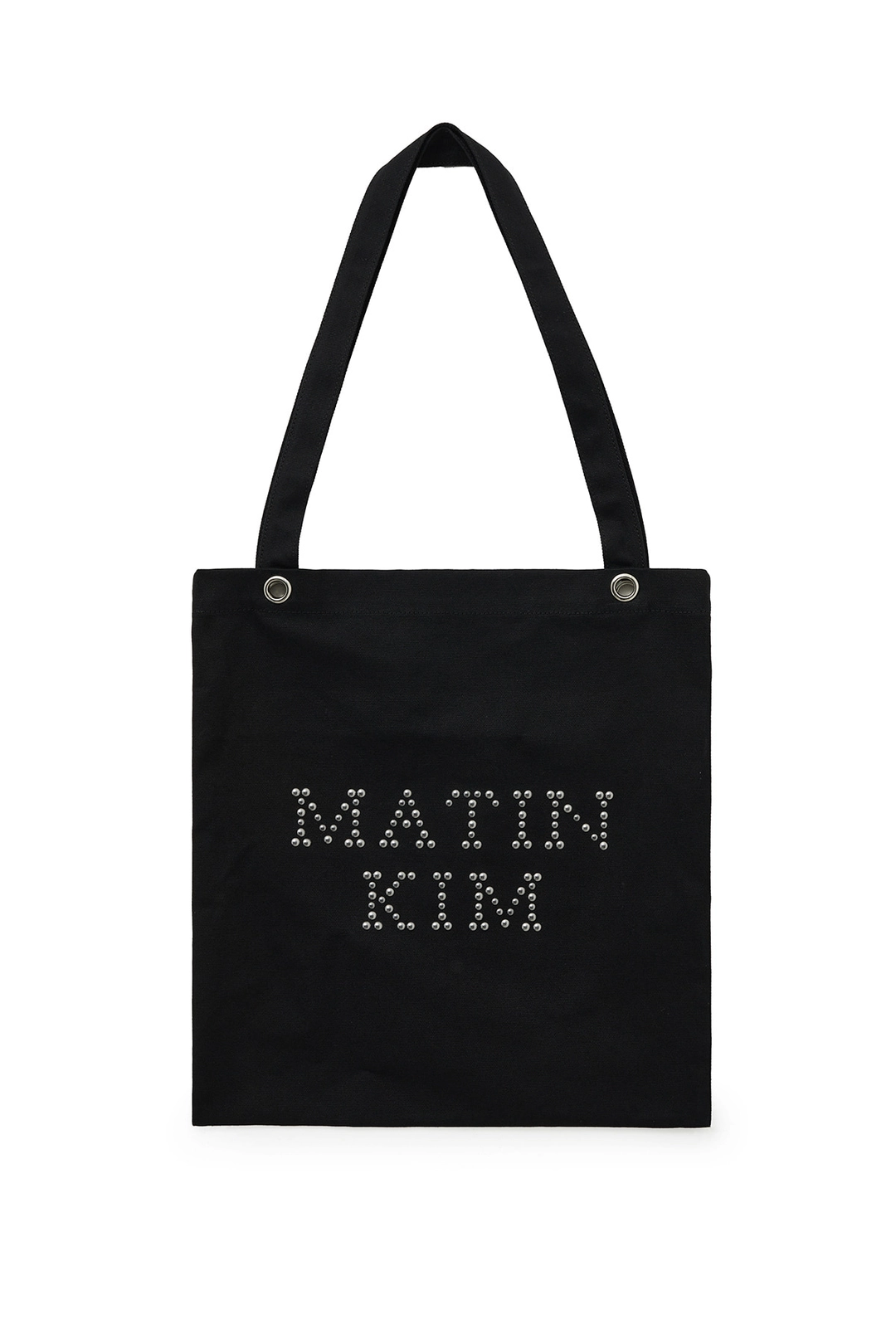 마뗑킴 MATIN LOGO STUD ECOBAG IN BLACK 상품 이미지 1