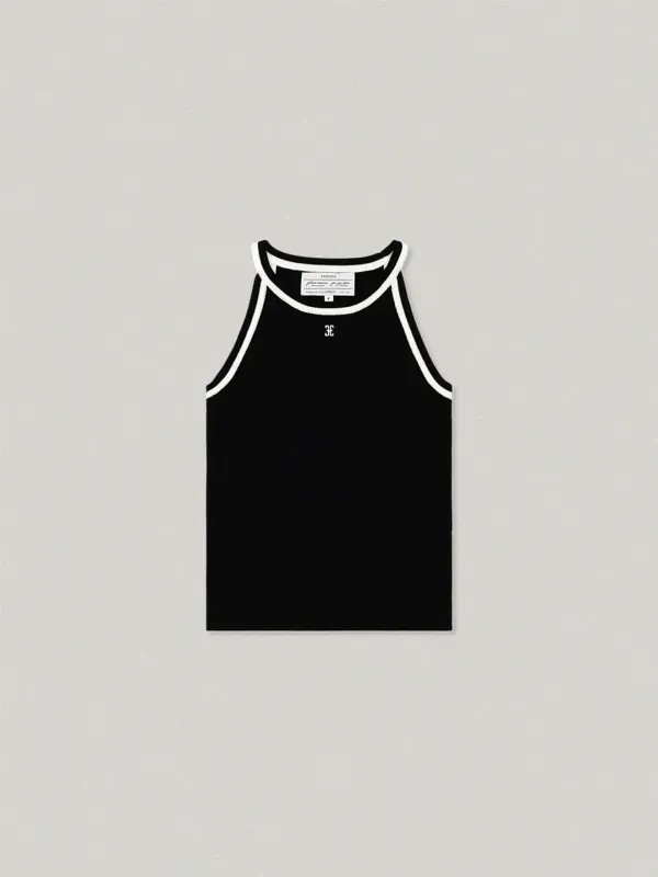 HALTER NECK SLEEVELESS KNIT (BLACK)
