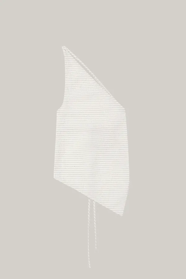 One Shoulder Sleeveless (embossed vanilla)