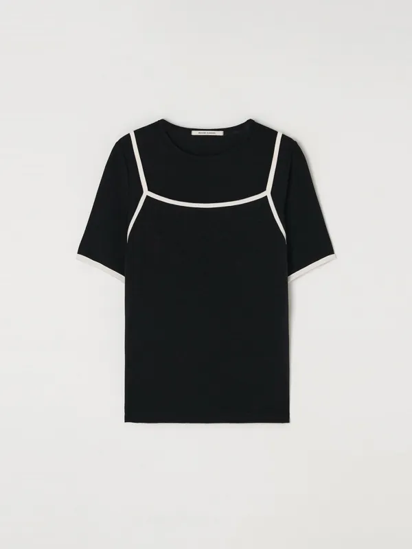 Combination layered t shirt set - Black