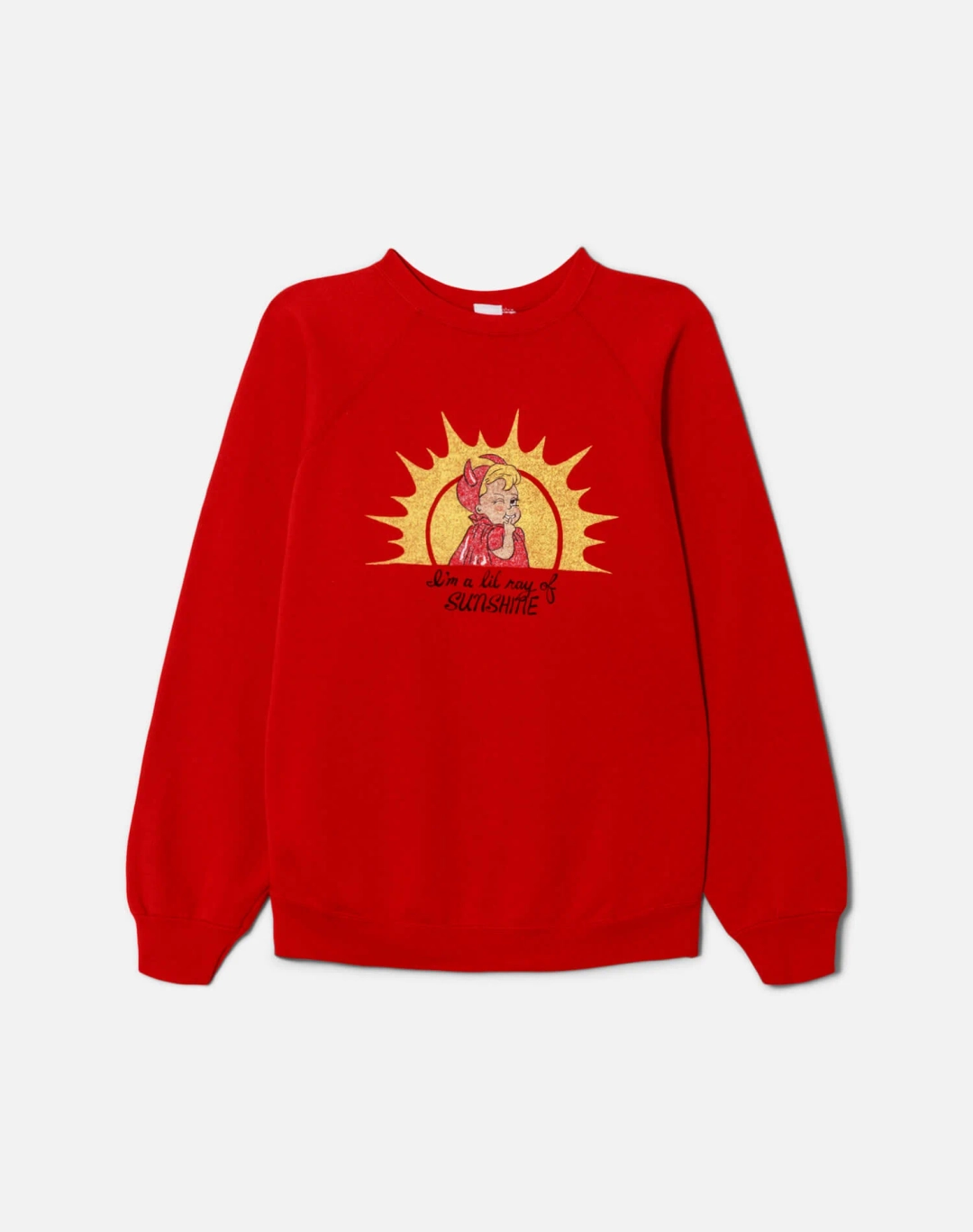 리던 Upcycled "Ray of Sunshine" Sweatshirt - Red 상품 이미지 1