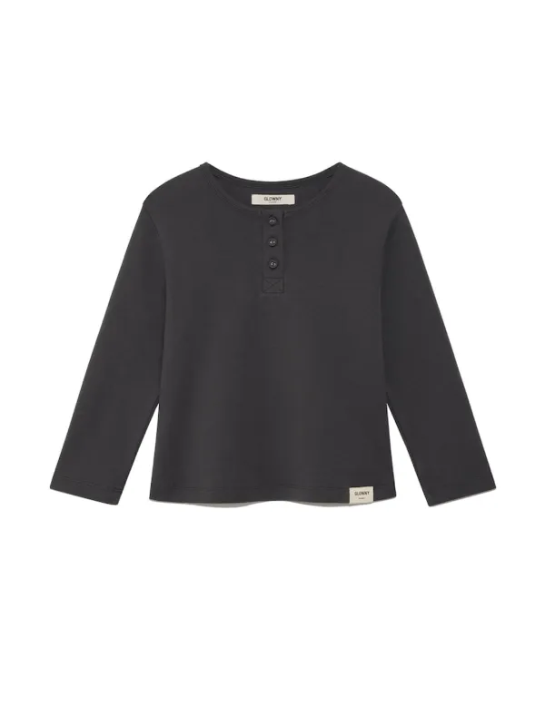 [2nd] 3/4 BUTTON FLY TEE (CHARCOAL)