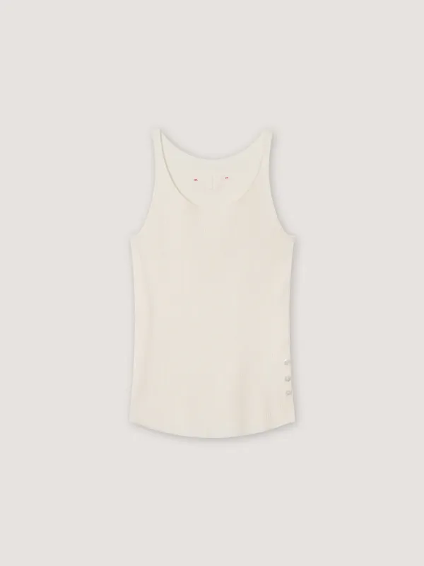 [2nd] Square Button Knit Sleeveless - Ivory